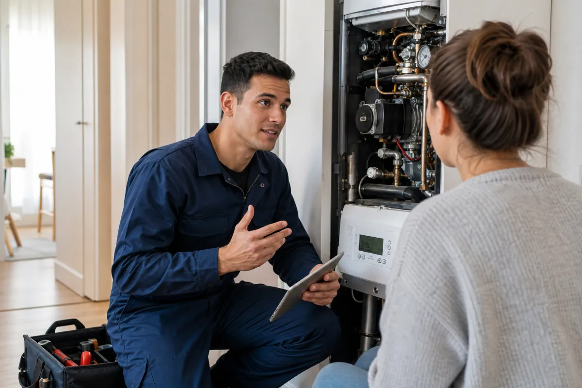 Boiler service with a clear process