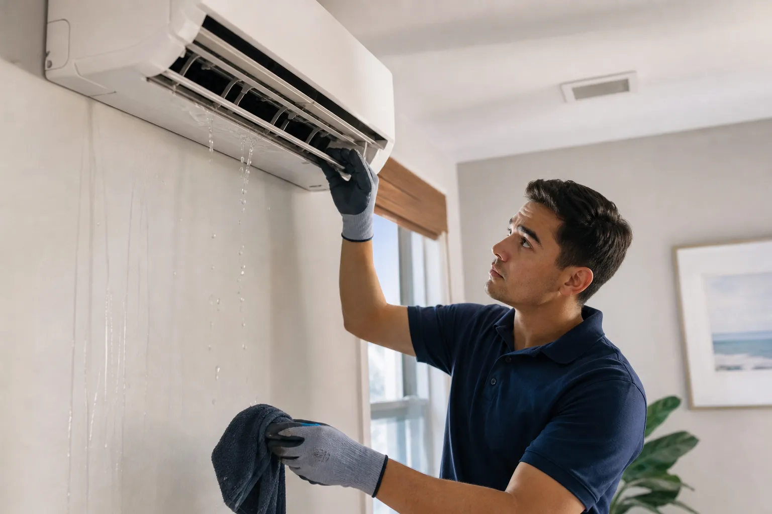 Mini-split leaking water